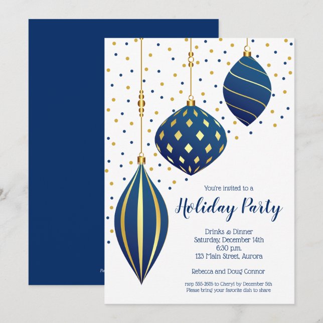 Invitaciones navideñas para la celebración de Orna (Anverso / Reverso)