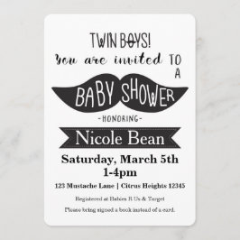 Invitaciones Negras Blancas para Baby Shower de Ge