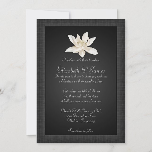 Invitaciones negras de la boda (Anverso)