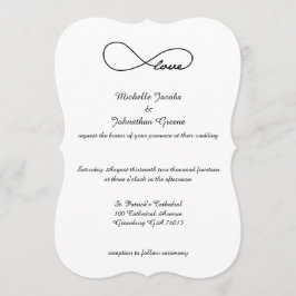 Invitaciones negras de la boda del infinito del