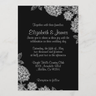 Invitaciones negras elegantes de la boda