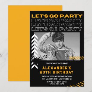 Invitaciones negras para cumpleaños 20 hombres Fot