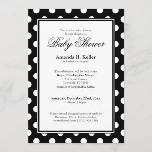 Invitaciones negras y blancas de Baby Shower del