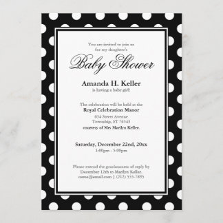 Invitaciones negras y blancas de Baby Shower del