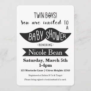 Invitaciones negras y blancas para baby shower de 