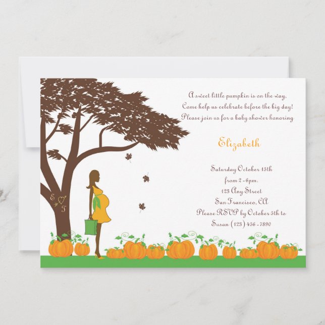 Invitaciones neutrales afroamericanas de Baby (Anverso)