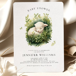 Invitaciones neutrales de género de Lamb Baby Show