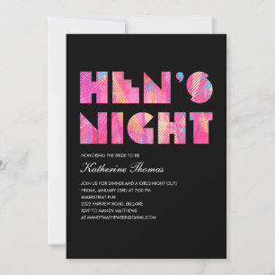 Invitaciones nocturnas de Black Modern Hen