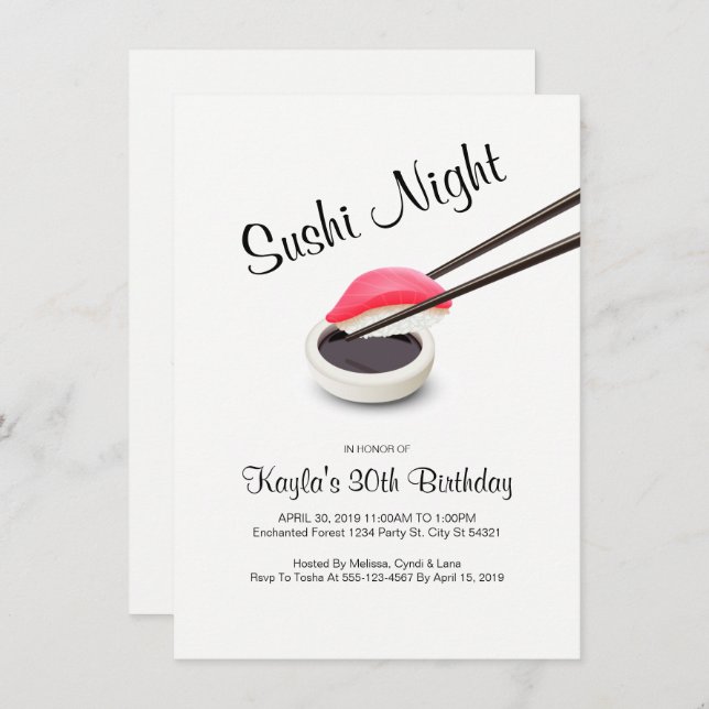 Invitaciones nocturnas de sushi (Anverso / Reverso)