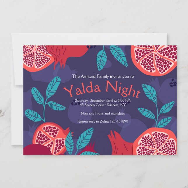 Invitaciones nocturnas de Yalda (Anverso)