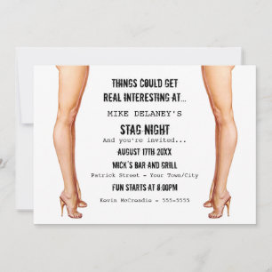 Invitaciones nocturnas Stag de Damas Legs