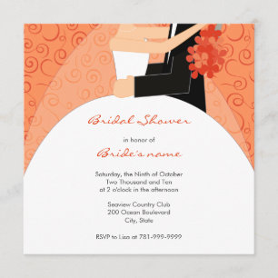 Invitaciones nupciales anaranjadas de la ducha