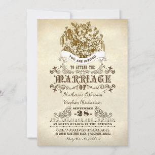 invitaciones nupciales antiguas de flores