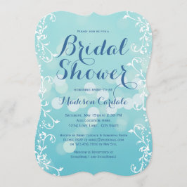 Invitaciones nupciales azules de la ducha de la