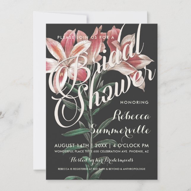 Invitaciones nupciales botánicas de la ducha del (Anverso)
