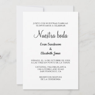 invitaciones nupciales de boda de boda en blanco