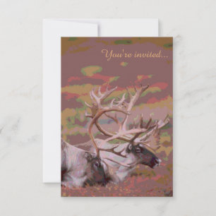 Invitaciones nupciales de caribúes de personalizab