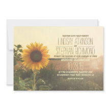 Invitaciones nupciales de girasol