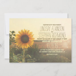Invitaciones nupciales de girasol