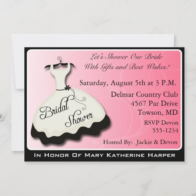 Invitaciones nupciales de la ducha (Anverso)