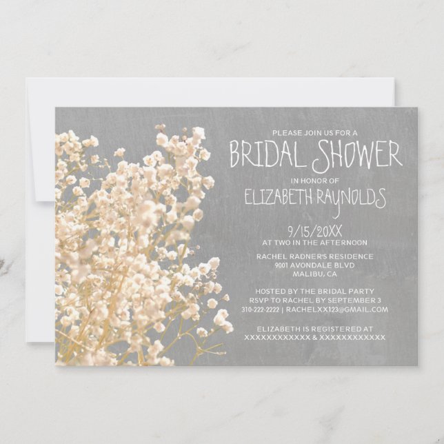 Invitaciones nupciales de la ducha de la (Anverso)