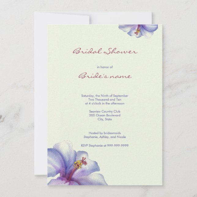 Invitaciones nupciales de la ducha de la acuarela (Anverso)