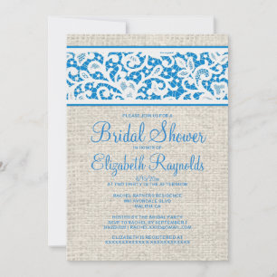 Invitaciones nupciales de la ducha de la arpillera