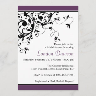 Invitaciones nupciales de la ducha de la berenjena