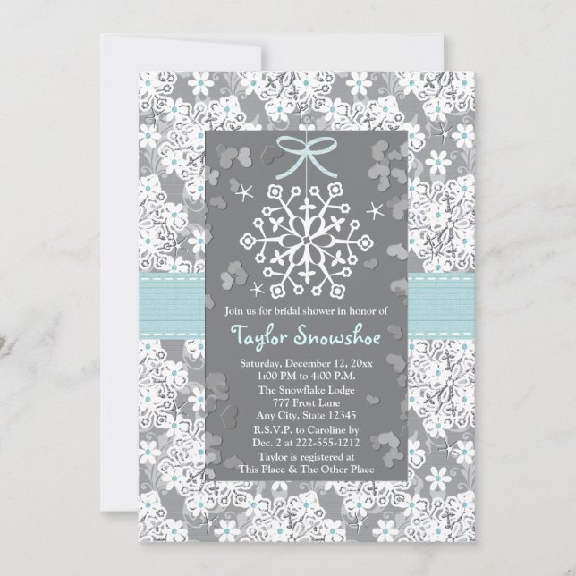 Invitaciones nupciales de la ducha de la boda del (Anverso)