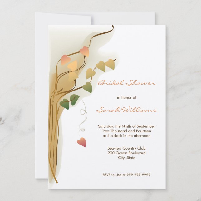 Invitaciones nupciales de la ducha de la caída (Anverso)