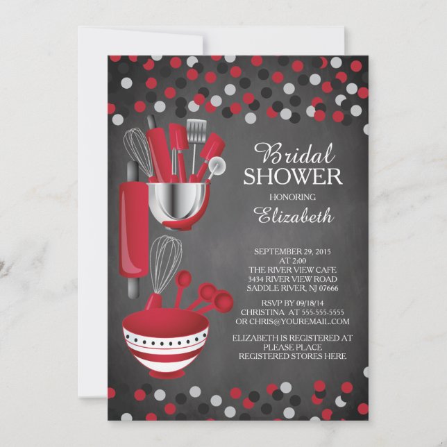 Invitaciones nupciales de la ducha de la cocina (Anverso)