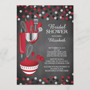 Invitaciones nupciales de la ducha de la cocina