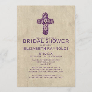 Invitaciones nupciales de la ducha de la cruz del