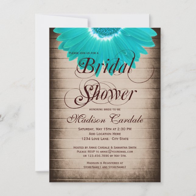 Invitaciones nupciales de la ducha de la margarita (Anverso)