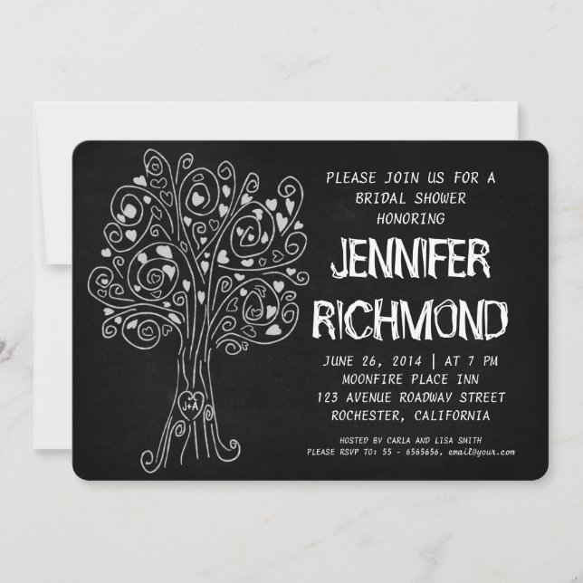 invitaciones nupciales de la ducha de la pizarra (Anverso)