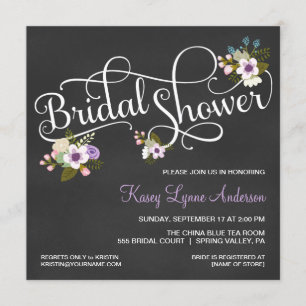 Invitaciones nupciales de la ducha de la pizarra