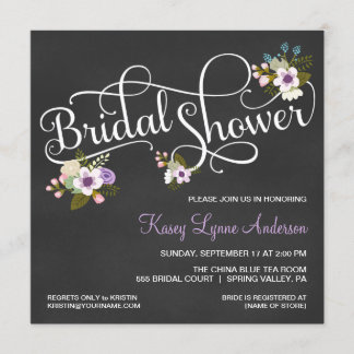 Invitaciones nupciales de la ducha de la pizarra