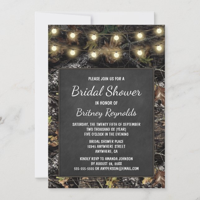 Invitaciones nupciales de la ducha de la pizarra (Anverso)
