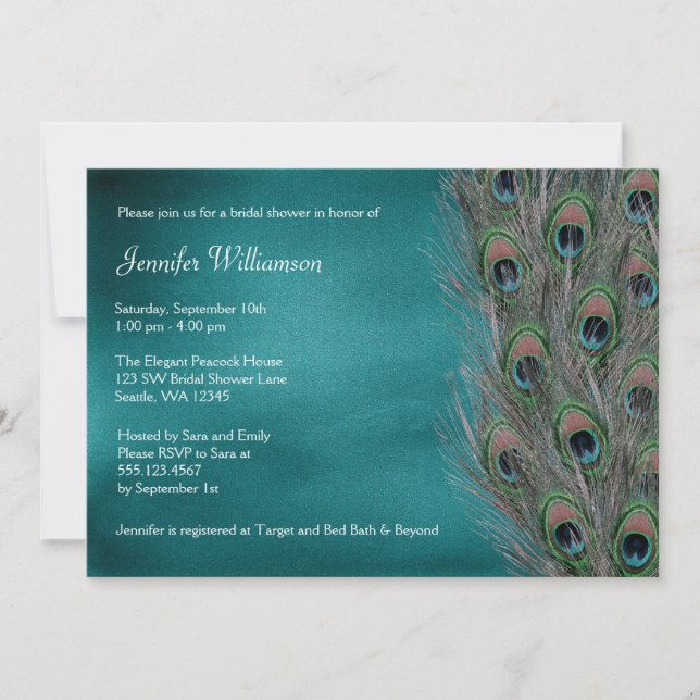 Invitaciones nupciales de la ducha de la pluma (Anverso)