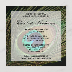 Invitaciones nupciales de la ducha de la pluma