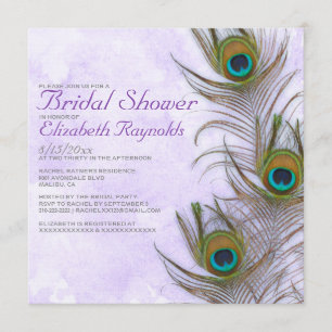 Invitaciones nupciales de la ducha de la pluma
