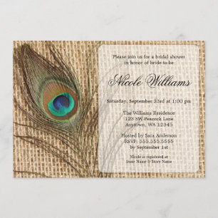 Invitaciones nupciales de la ducha de la pluma del