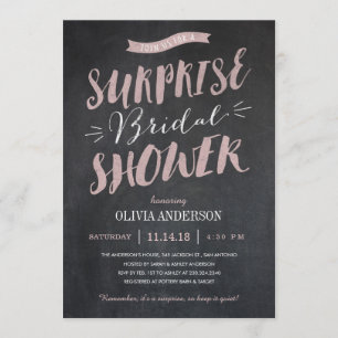 Invitaciones nupciales de la ducha de la sorpresa