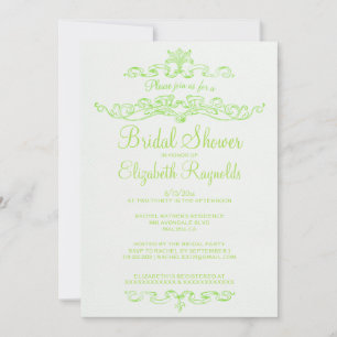 Invitaciones nupciales de la ducha de la verde