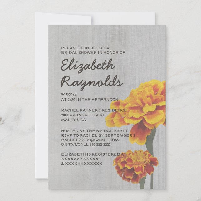 Invitaciones nupciales de la ducha de las (Anverso)