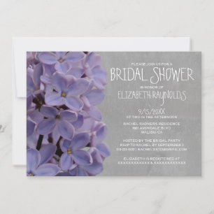 Invitaciones nupciales de la ducha de las lilas