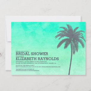 Invitaciones nupciales de la ducha de las palmeras