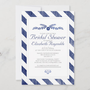 Invitaciones nupciales de la ducha de las rayas de