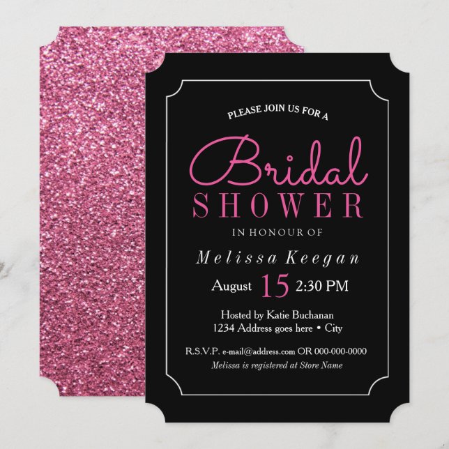 Invitaciones nupciales de la ducha de las rosas (Anverso / Reverso)