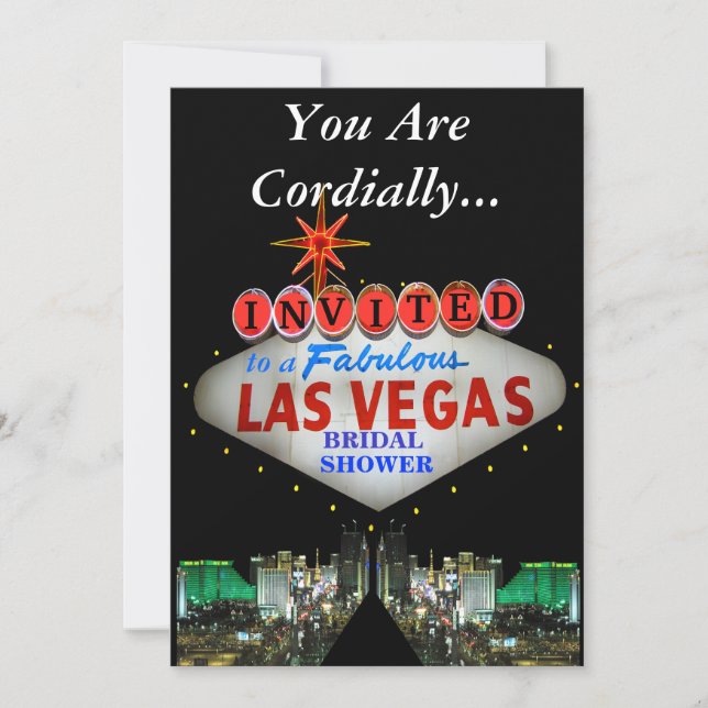 Invitaciones nupciales de la ducha de Las Vegas (Anverso)